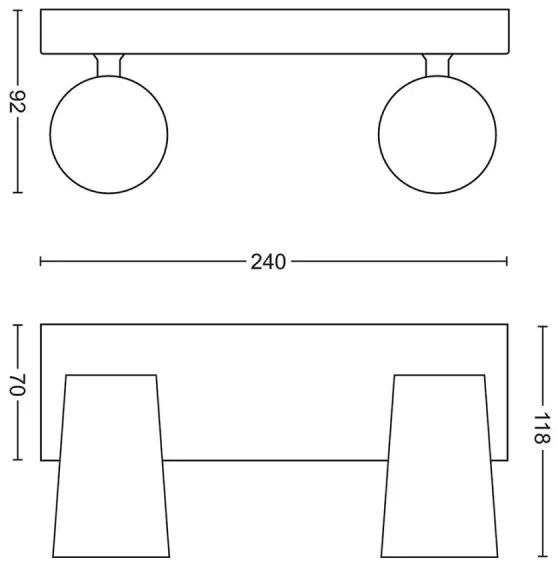 Philips 50572/48/PN - Faretto LED MYLIVING PAISLEY 2xGU10/5,5W/230V