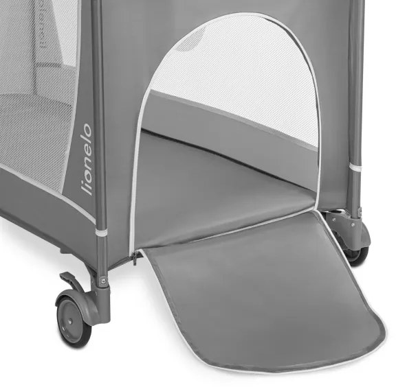 Lionelo - Lettino da viaggio FLOWER Grigio Pietra