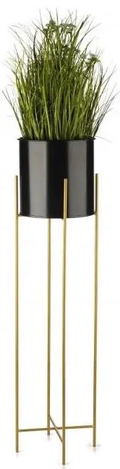 Fioriera in metallo OSLO 95x17 cm nero/oro