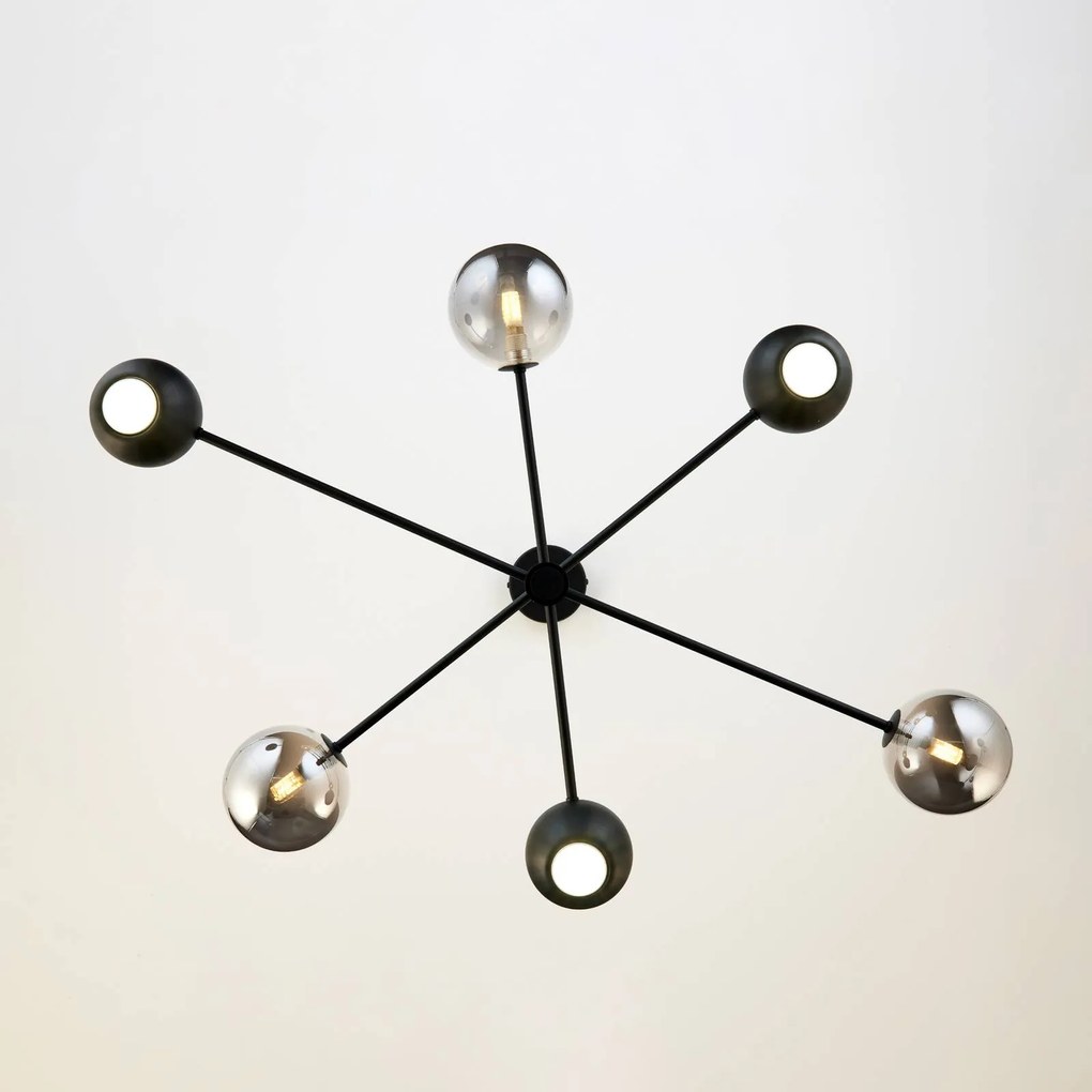 Jupiter Lampada a sospensione Moka, nero, vetro, a 6 luci, G9, GU10