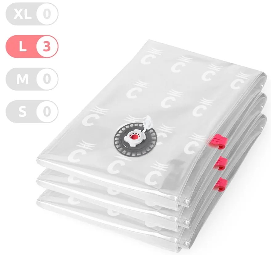 Sacchetti per il vuoto in set da 3 pezzi Premium Valve L - Compactor