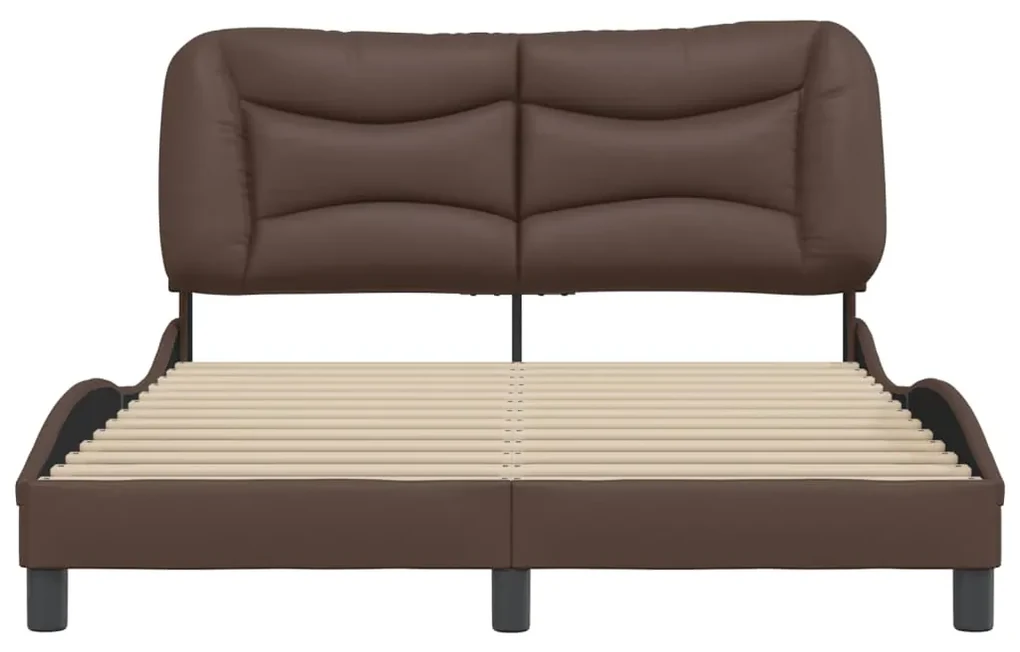 Giroletto con testiera marrone 140x200 cm in similpelle