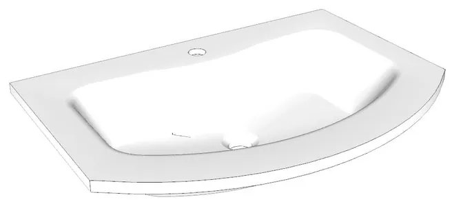 Lavabo a incasso rettangolare Jolly in resina bianco