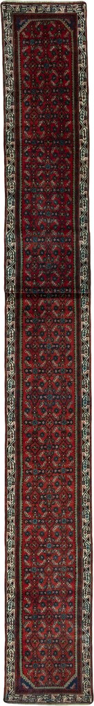 Hosseinabad Tappeto 710x80 Rosso (Iran) Annodato A Mano