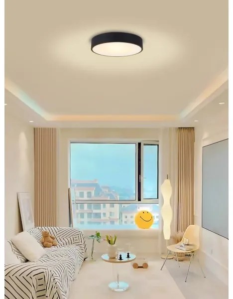 Immax NEO 07201L-Plafoniera LED dimmerabile RONDATE 28W/230V nero Tuya+RC