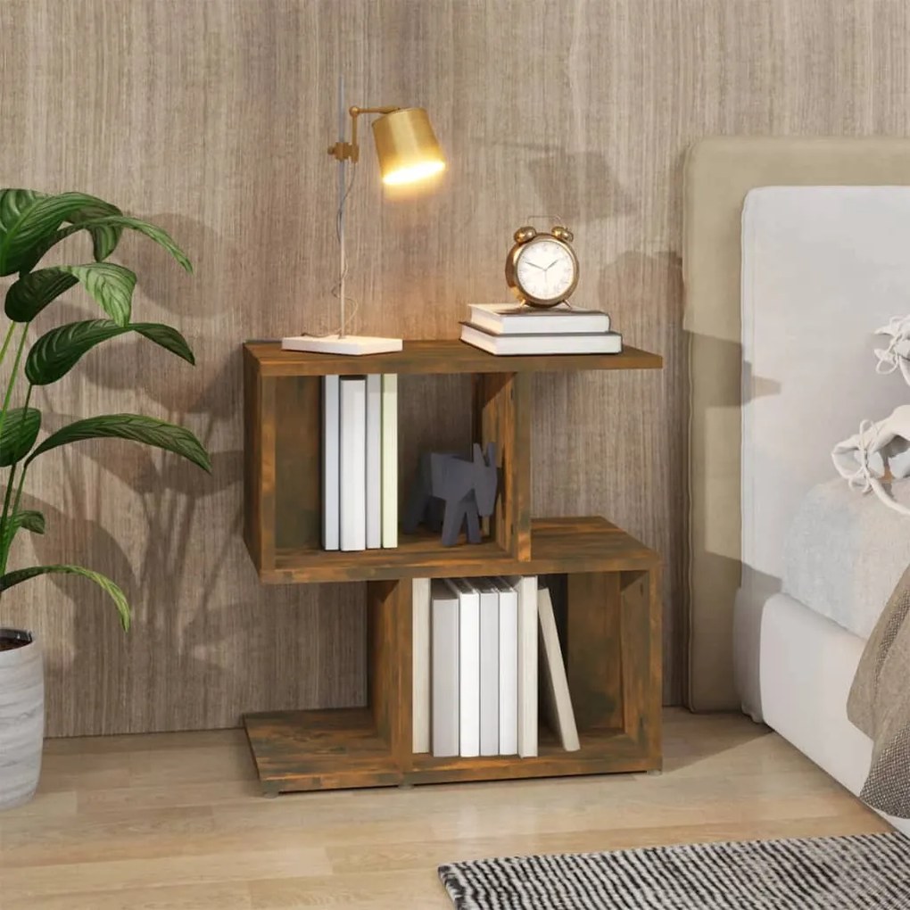 Comodino Rovere Fumo 50x30x51,5 Cm İn Legno Multistrato /