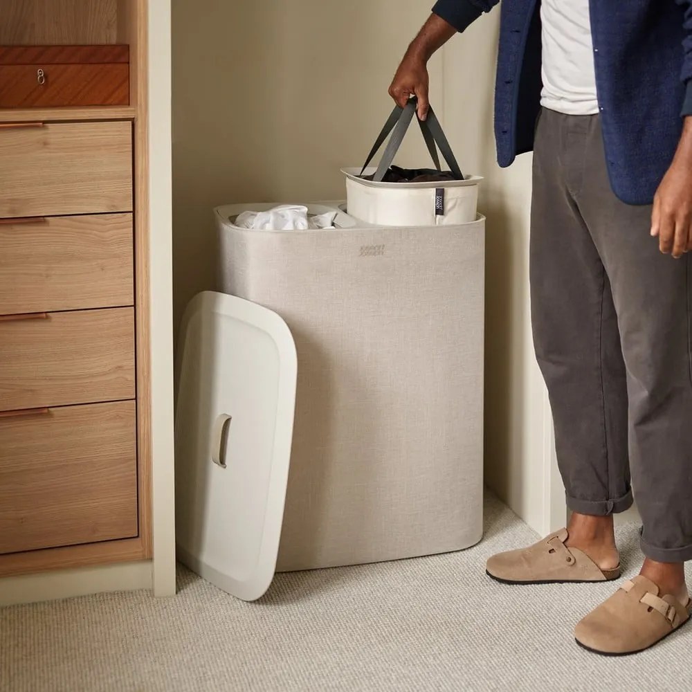 Cesta per il bucato beige in tessuto 2x45 l Tota – Joseph Joseph