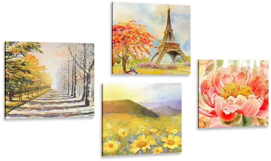 Set di quadri – Pittura a olio in stile romantico