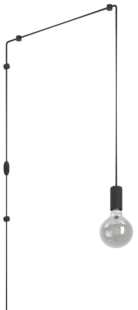 Lampadario A Sospensione Minimal Pinetina Acciaio Nero 1 Luce E27