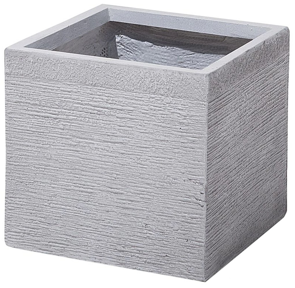 Vaso da fiori quadrato bianco 30 x 30 x 28 cm PAROS Beliani