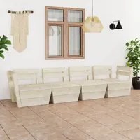 Divano da Giardino a 4 Posti su Pallet Legno Abete Impregnato cod mxl 42180