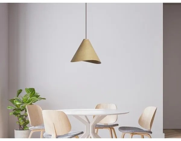 Lampadario in legno a sospensione con cavo 1xE27/60W/230V Ø 33 cm massello/rovere/legno di hevea