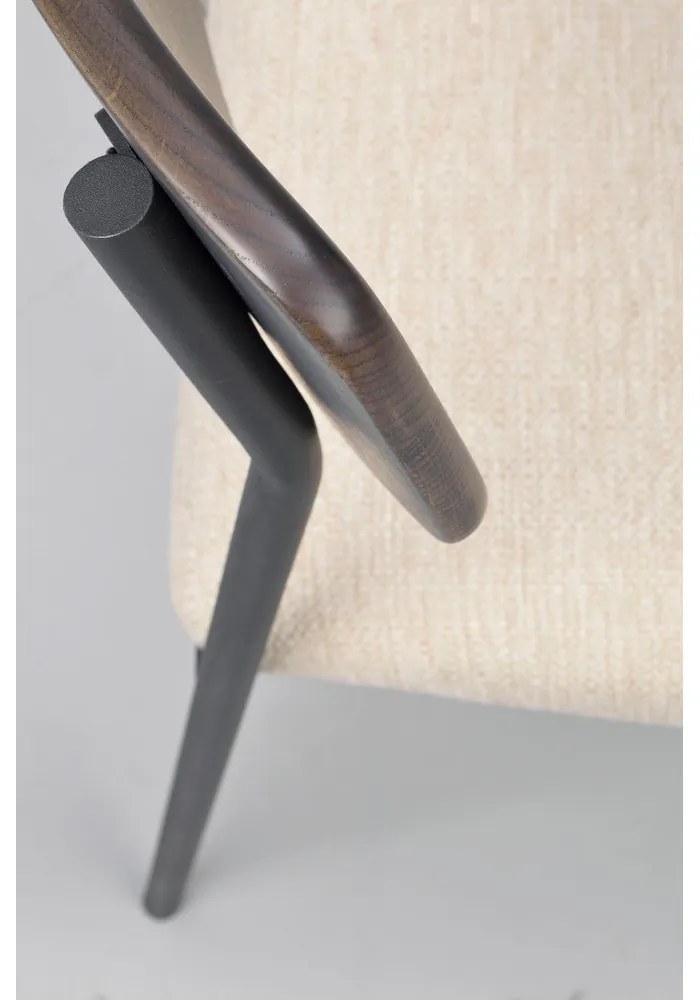 Sedie da pranzo color crema e marrone scuro in un set di 2 pezzi Maymont - Rowico