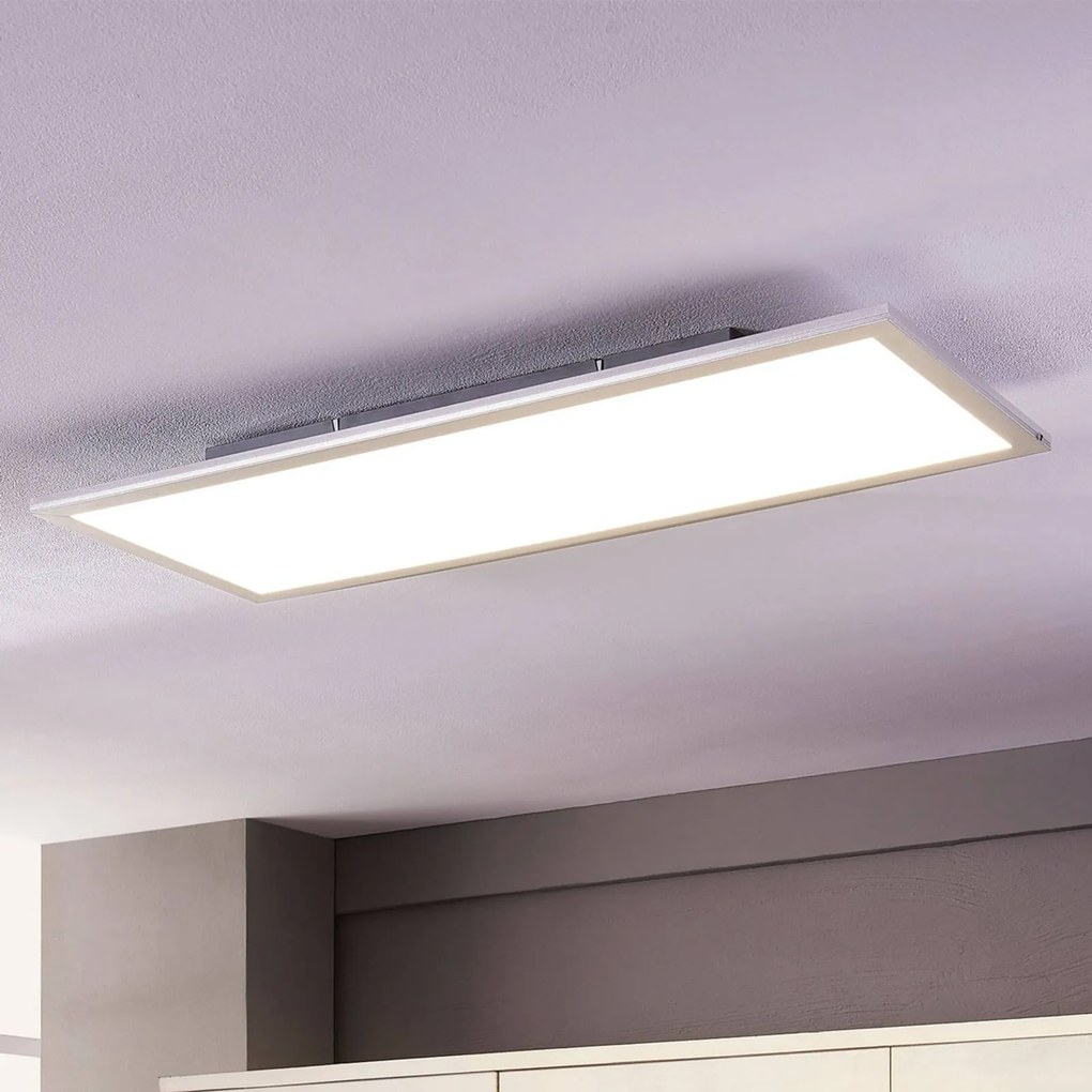 Pannello LED Lindby Livel, 4000K, 80 cm x 30 cm, argento, metallo