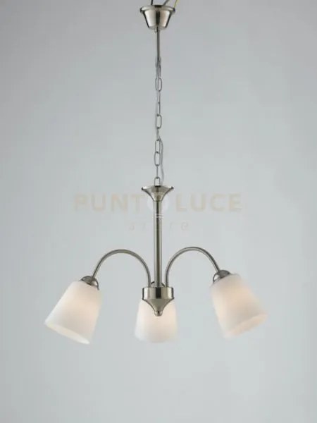 Lampadario  a lampadario a sospensione 1162 nickel 3 luci attacco e...