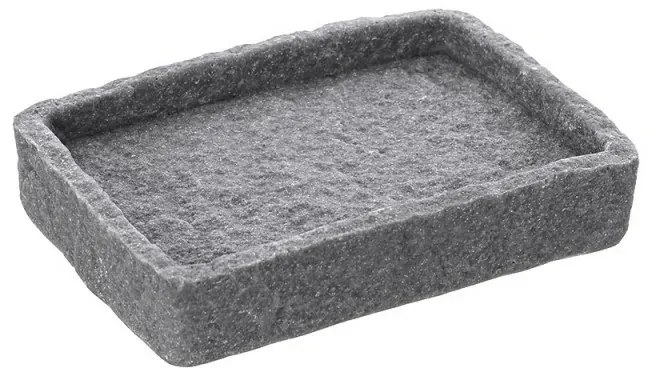 Portasapone Moderno In Resina grigio D Appoggio Effetto Pietra