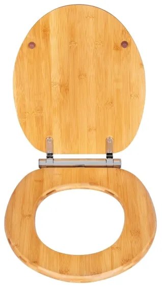 WENKO 25224100 - Sedile WC BAMBOUSA 34,5x40,5 cm marrone/argento