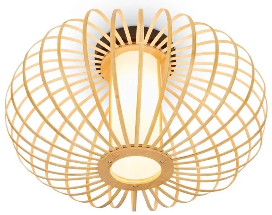 Briloner 3759011 - Plafoniera 1xE27/10W/230V diametro 40 cm bambù