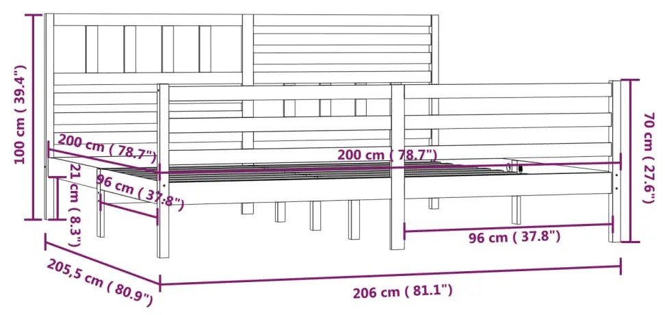 Giroletto Grigio in Legno Massello di Pino 200x200 cm