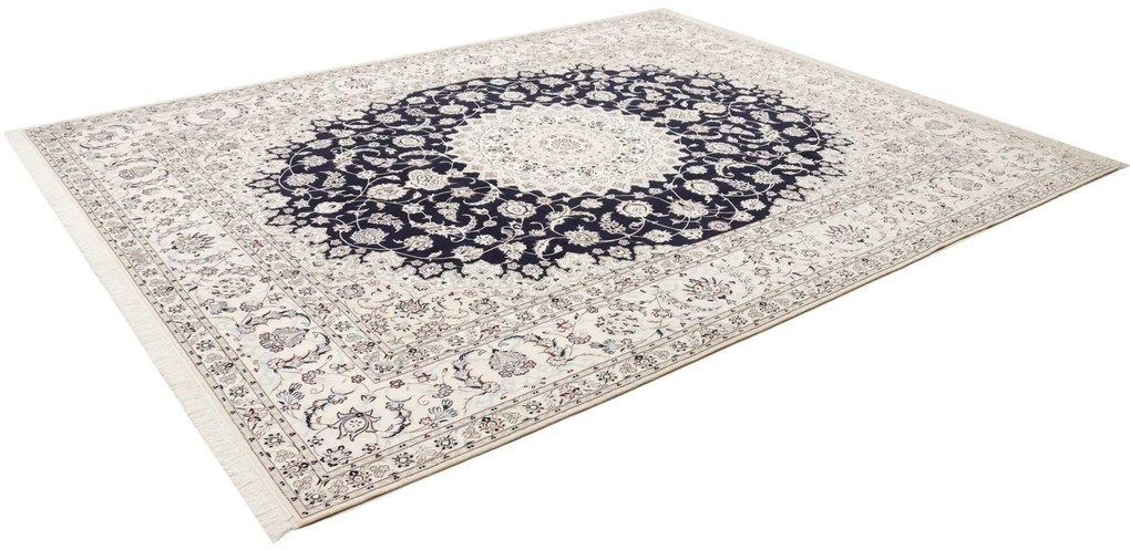 Nain Tappeto 260 x 310 Blu (Iran) Annodato A Mano