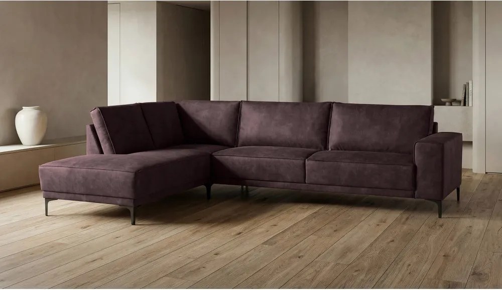 Divano angolare in similpelle marrone (angolo sinistro) Copenhagen - Scandic