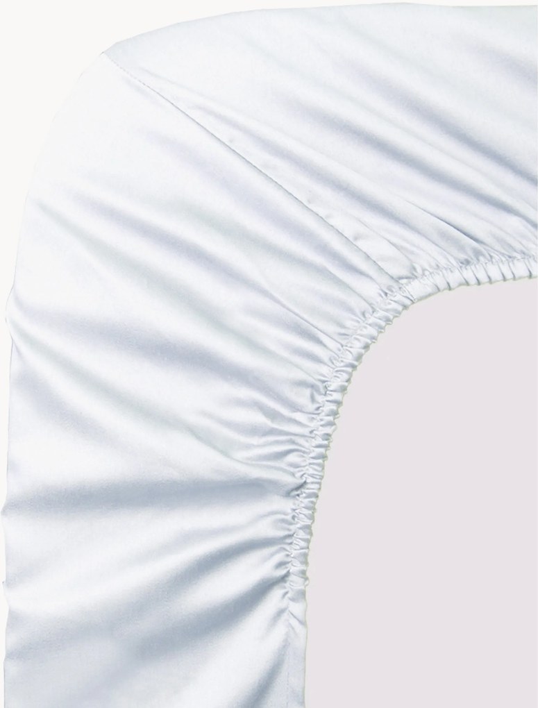 Lenzuolo con angoli boxspring in raso di cotone Ava