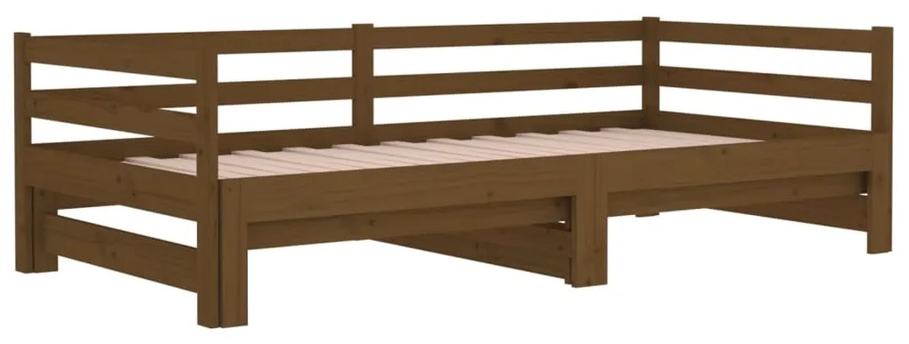 Dormeuse Estraibile Miele 2x(90x190) cm Legno Massello di Pino