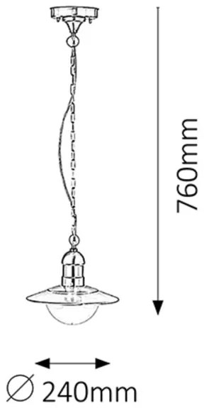 Rabalux 8764 - Lampada a sospensione da esterno OSLO 1xE27/60W