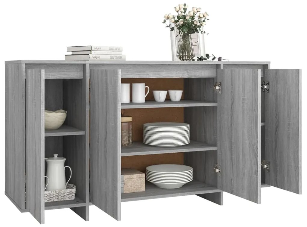 Credenza grigio sonoma 135x41x75 cm in truciolato