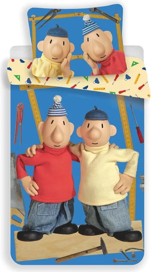 Set copripiumino e federa da bambini in cotone per letto singolo 140x200 cm Pat a Mat – Jerry Fabrics