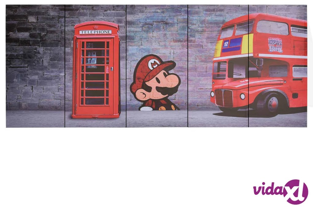 vidaXL Set Stampa su Tela da Muro Londra Multicolore 150x60 cm