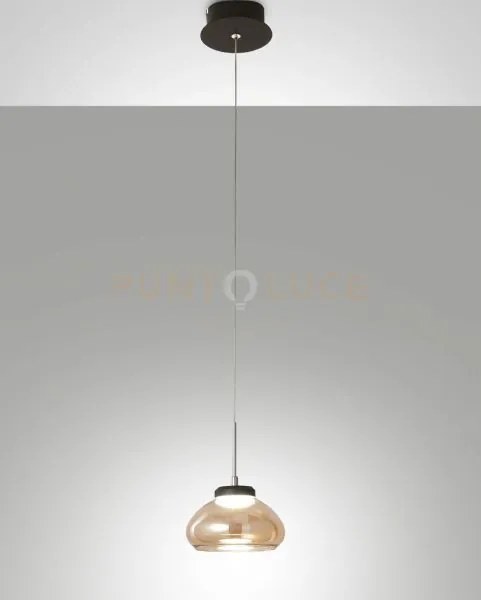 Arabella sospensione ambra 1 luce in vetro e struttura in metallo a...