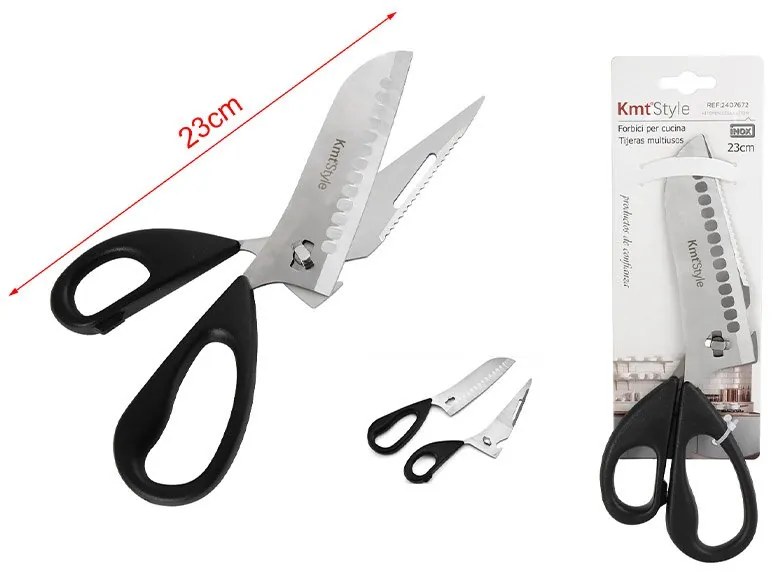 Forbici Cucina Smontabili Multifunzionali In Acciaio Inox Smontato come Due Coltelli Indipendenti 23cm