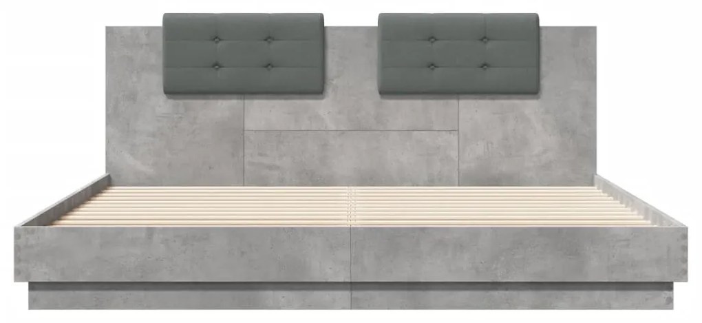 Giroletto testiera grigio cemento 160x200 cm legno multistrato