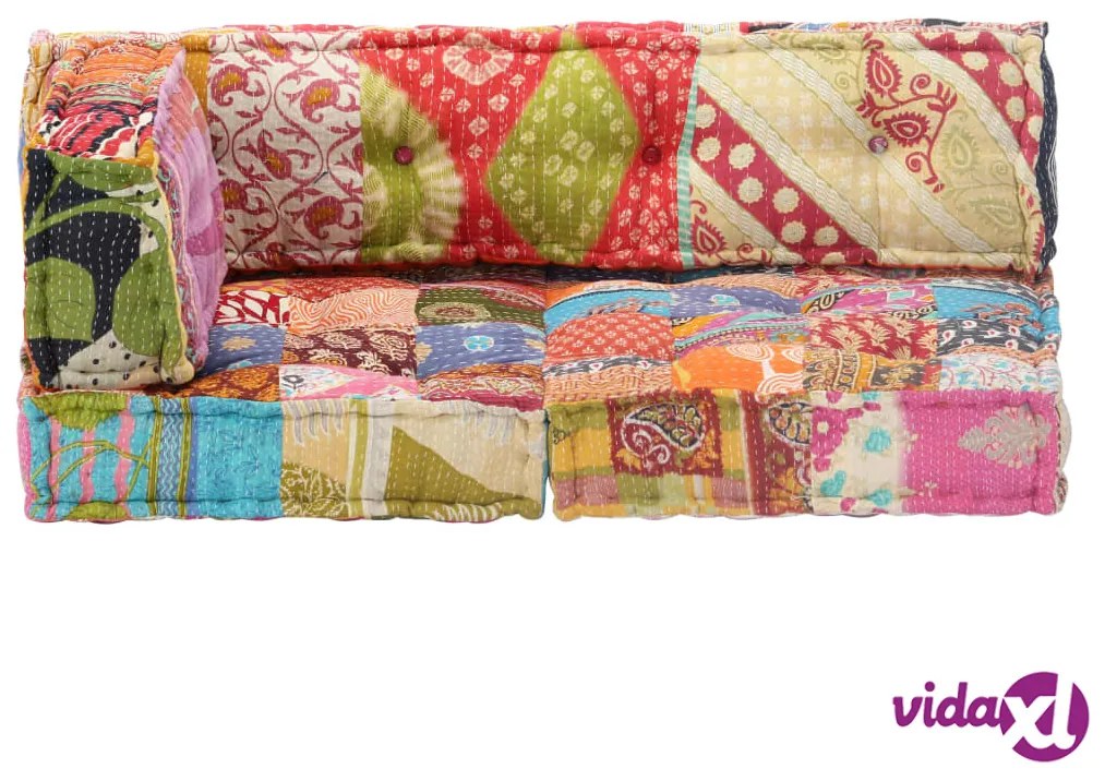 vidaXL Pouf in Tessuto Patchwork