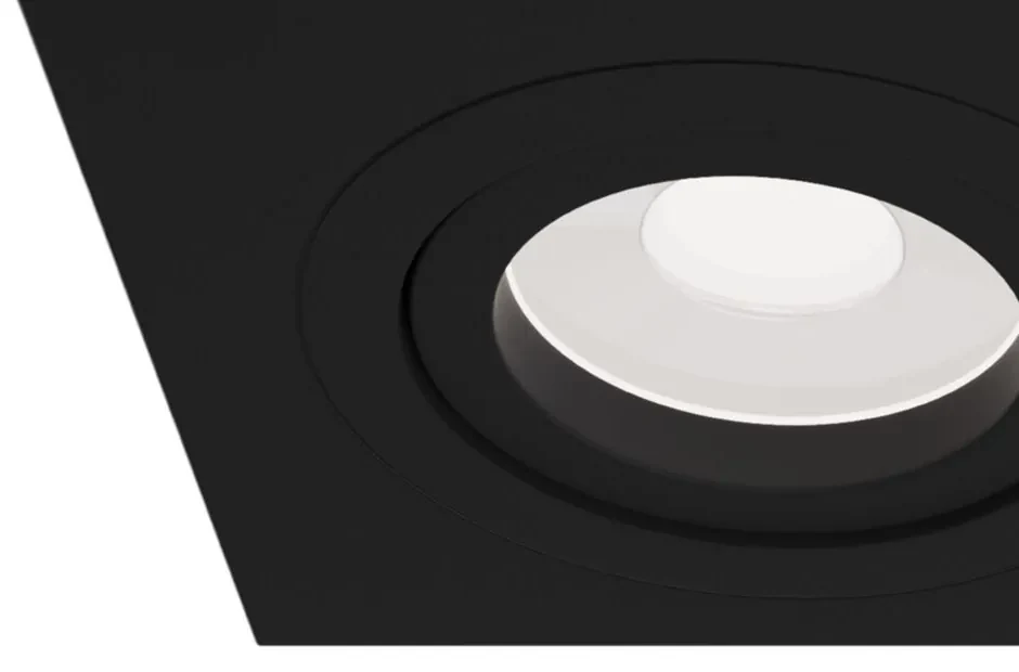 Doppio Faretto Da Incasso Moderno Atom Alluminio Bianco 2 Luci Diffusore Tessile