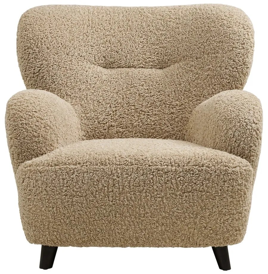 Poltrona marrone chiaro con rivestimento in bouclé Lunaro – House Nordic