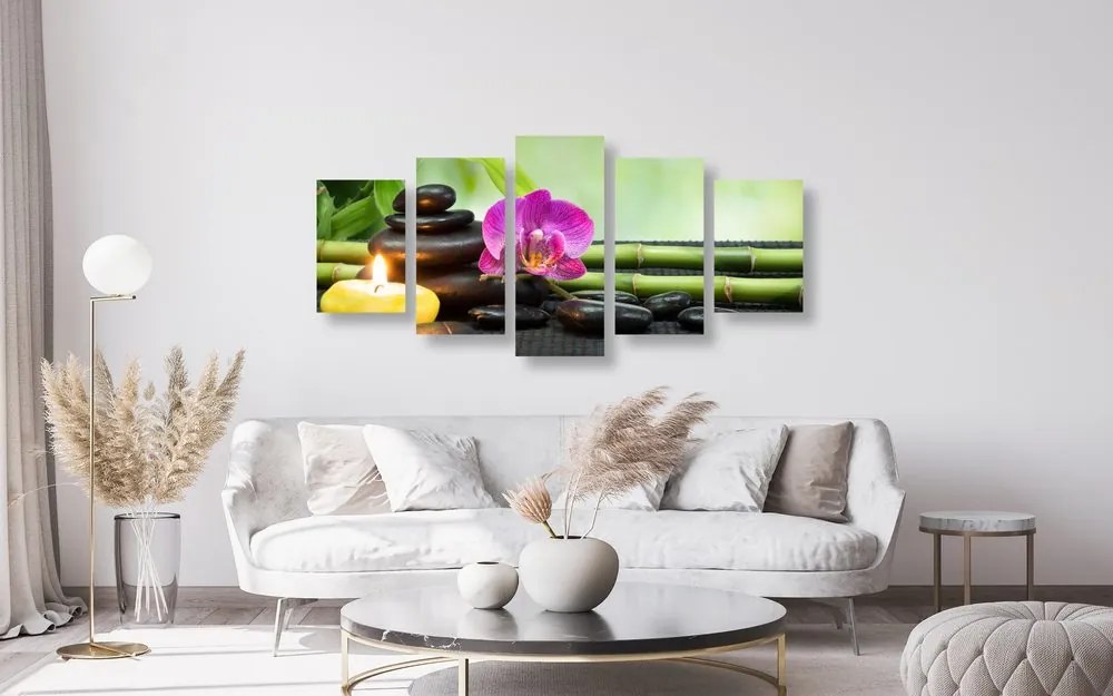 Quadri 5 pezzi – Natura morta Feng Shui