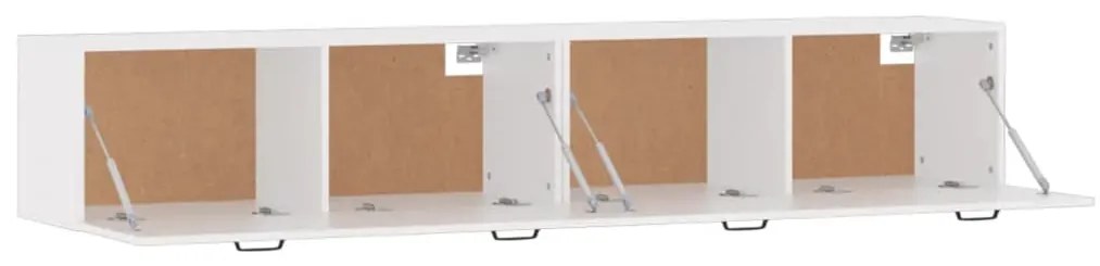 Mobili parete 2 pz bianco 100x36,5x35 cm in legno multistrato