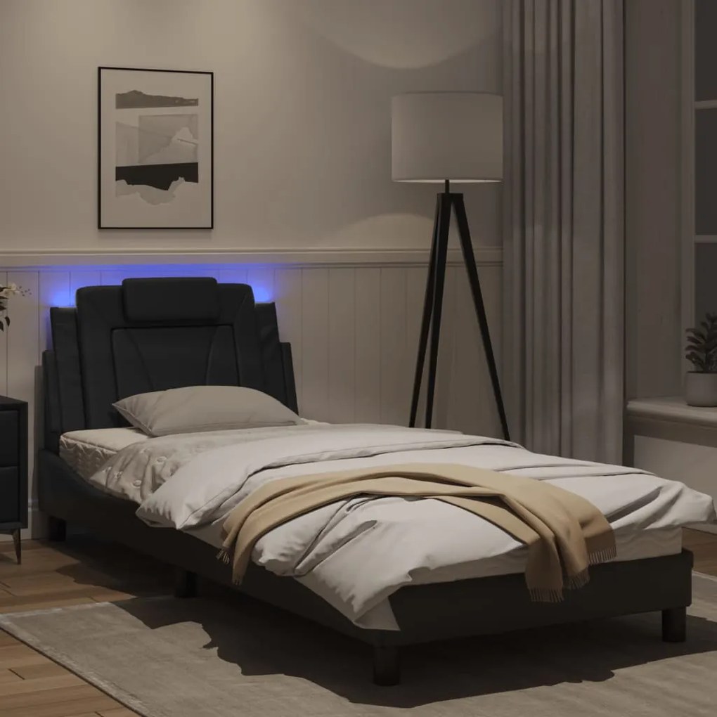 Giroletto con luci led nero 90x200 cm in similpelle