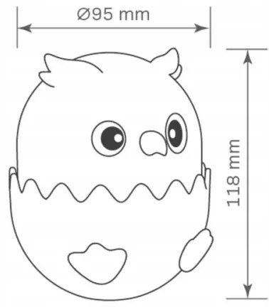 LED RGBW Dimmerabile per bambini touch lampada LED/1W/5V USB 1200 mAh gufo blu