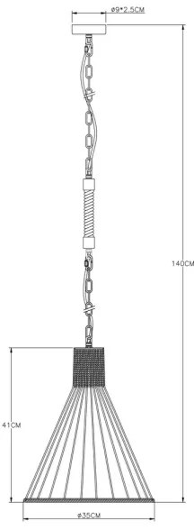 Globo 15676H1 - Lampadario su catena HALIA 1xE27/60W/230V