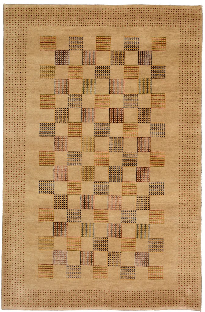 Loribaft Tappeto 190x120 Beige (Indian) Annodato A Mano