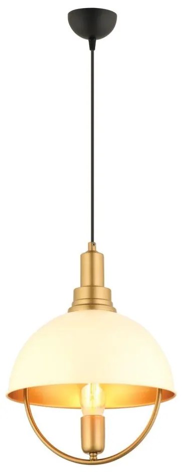 Lampadario a sospensione con cavo MONZA 1xE27/40W/230V Ø 30 cm crema/oro