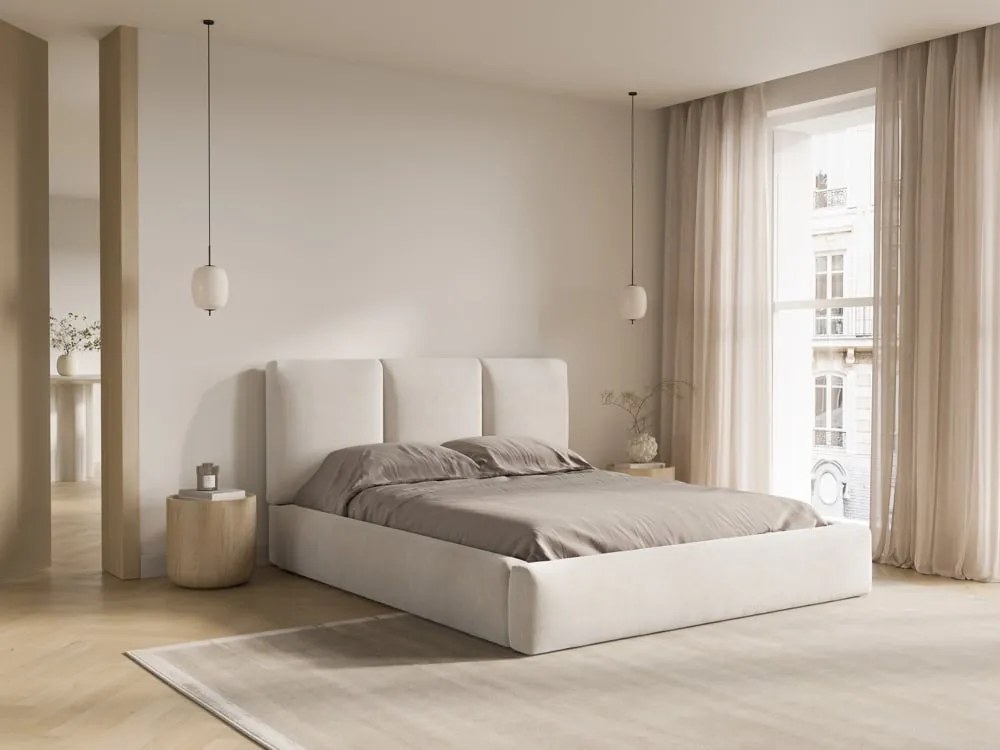 Letto Nicolas in chenille - 200x200 cm