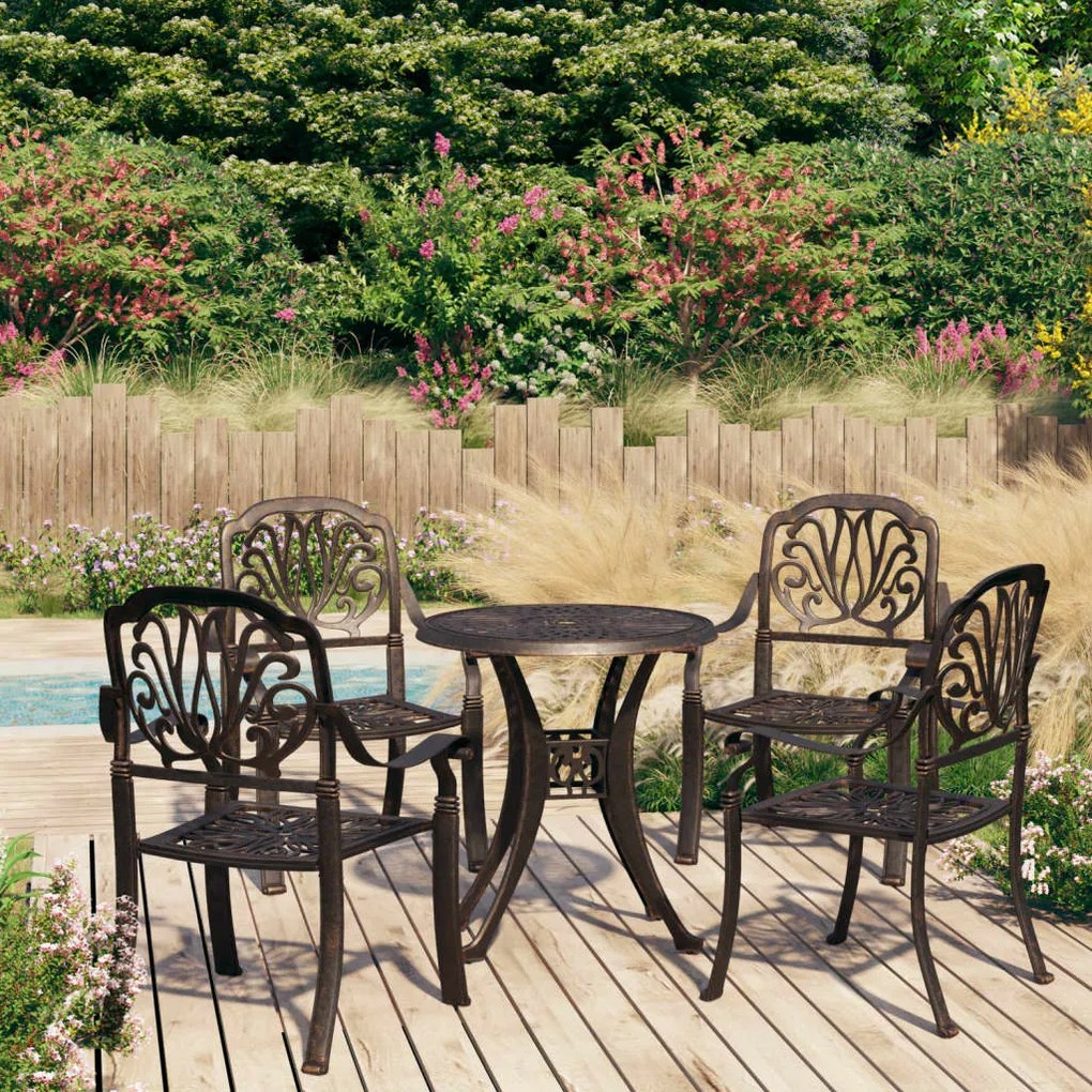 Set Da Bistrot 5 Pz İn Alluminio Pressofuso Bronzo /