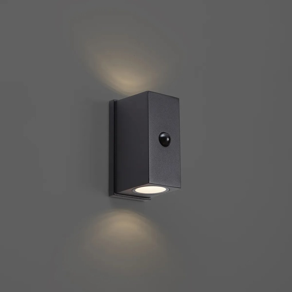 Lampada da parete nera con sensore magnetico a 4 fasi e LED ricaricabile integrato - Baleno