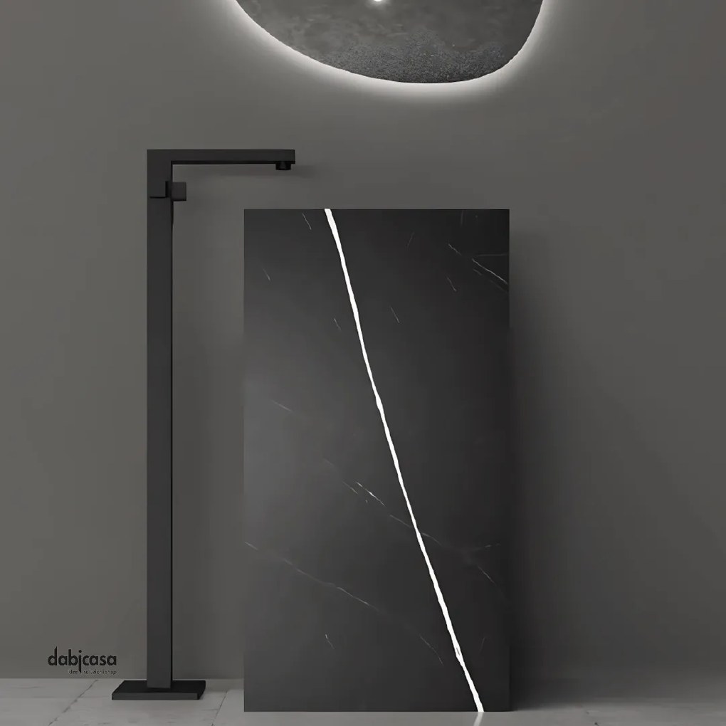 Lavabo Freestanding In ArtStone Finitura Nero/Bianco Venato