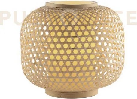 Lume zen legno 1 luce attacco e27 36x36x31cm in bambu' e diffusore ...