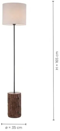 Leuchten Direkt 11234-79 - Lampada da terra BARK 1xE27/40W/230V